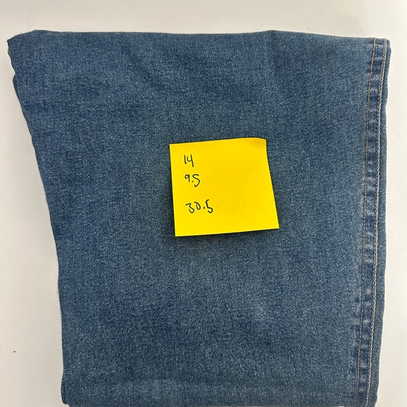 Y2K SPANNER Blue to Cream Ombre Flare Jeans - Picture 4 of 4